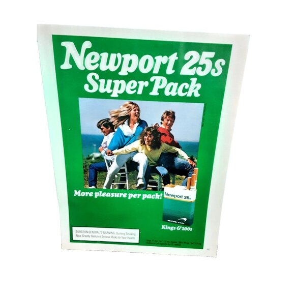 Vintage 1986 Newport Cigarettes Ad 25s More Pleasure Green Pack Musical Chairs - Picture 1 of 1